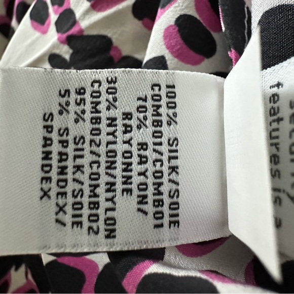 Diane Von Furstenburg Leopard Print Silk Lace Top Size 6 - Picture 6 of 7